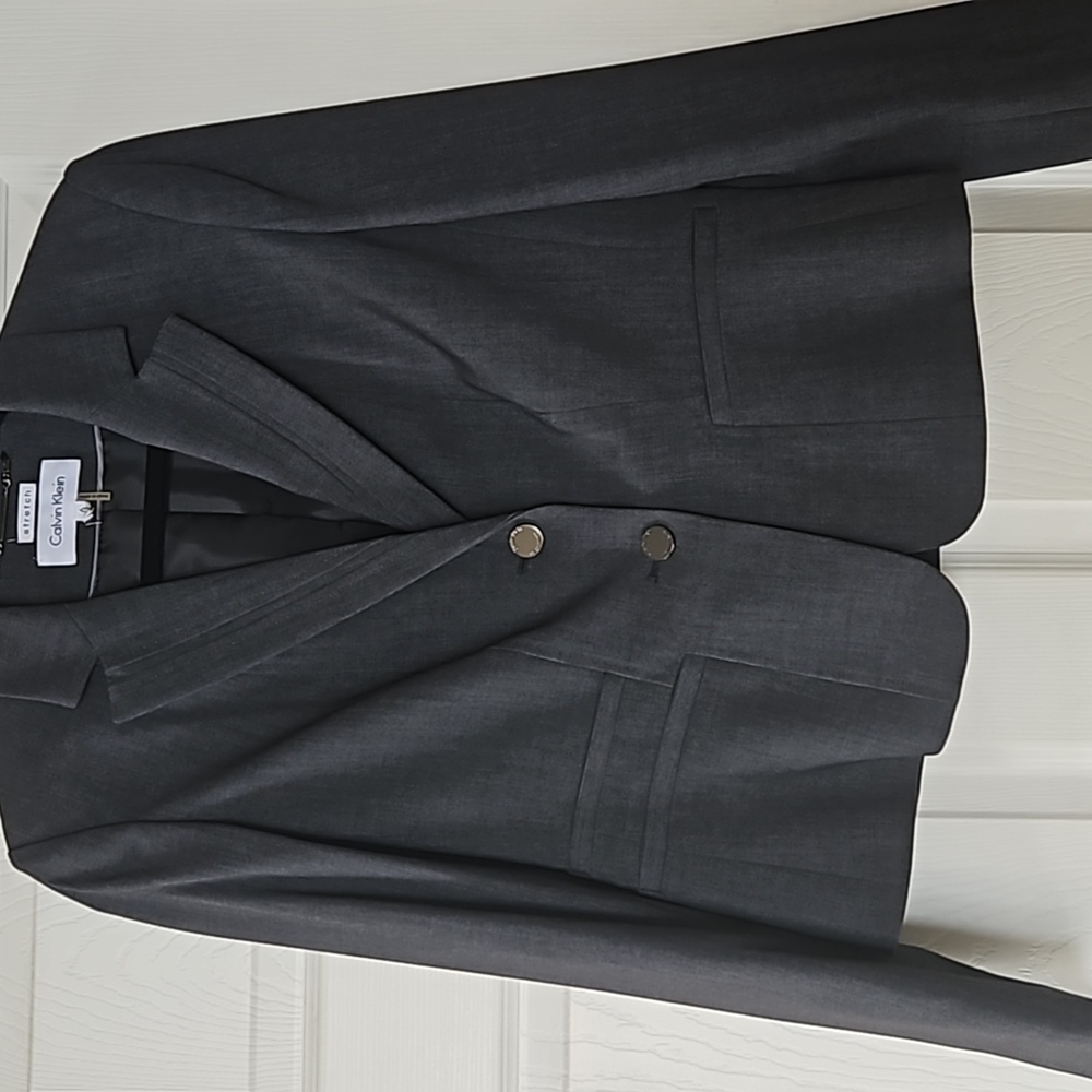Calvin klein grey suit.
